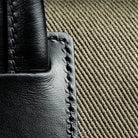 Porte-documents en toile kaki et cuir noir lundi