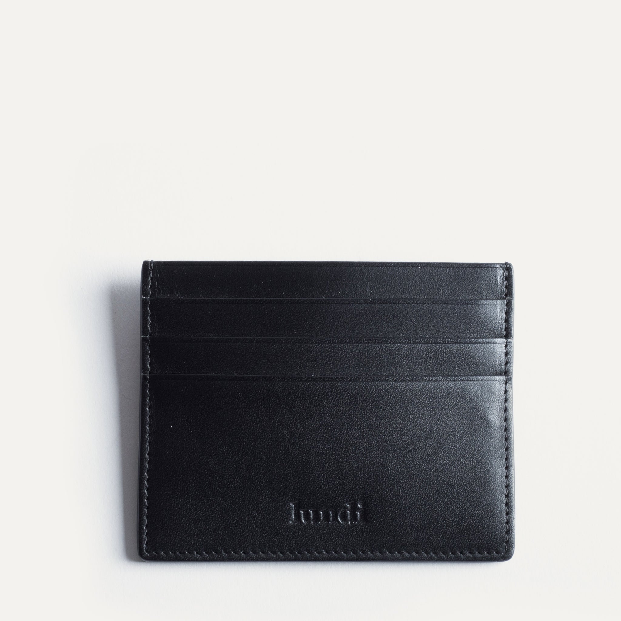 lundi leather card holder | KARL Black