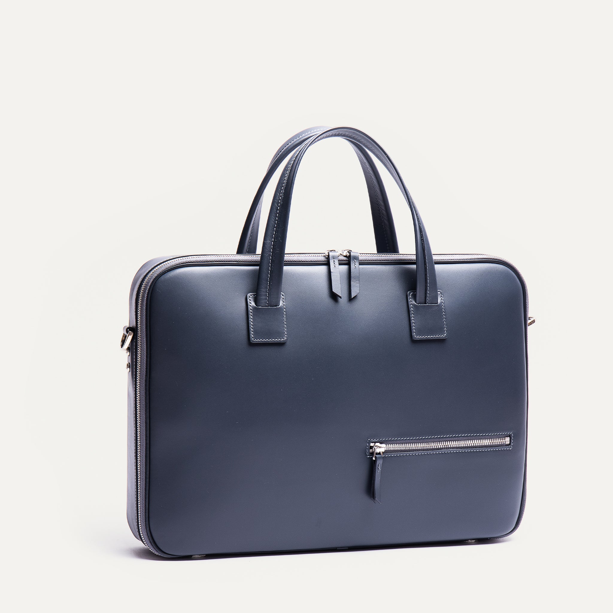 lundi Leather Briefcase | ALESSANDRO Navy